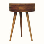 Lauro Semi Circle Bedside Table with 1 Drawer - Natural Bedside Tables - Bokel Home