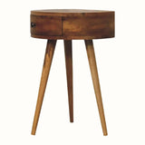 Lauro Semi Circle Bedside Table with 1 Drawer - Natural Bedside Tables - Bokel Home