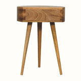 Lauro Semi Circle Bedside Table with 1 Drawer - Natural Bedside Tables - Bokel Home