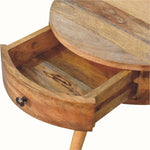 Lauro Semi Circle Bedside Table with 1 Drawer - Natural Bedside Tables - Bokel Home