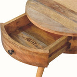 Lauro Semi Circle Bedside Table with 1 Drawer - Natural Bedside Tables - Bokel Home
