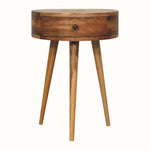 Lauro Semi Circle Bedside Table with 1 Drawer - Natural Bedside Tables - Bokel Home