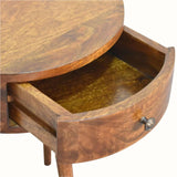 Lauro Semi Circle Bedside Table with 1 Drawer, Small - Chestnut Bedside Tables - Bokel Home
