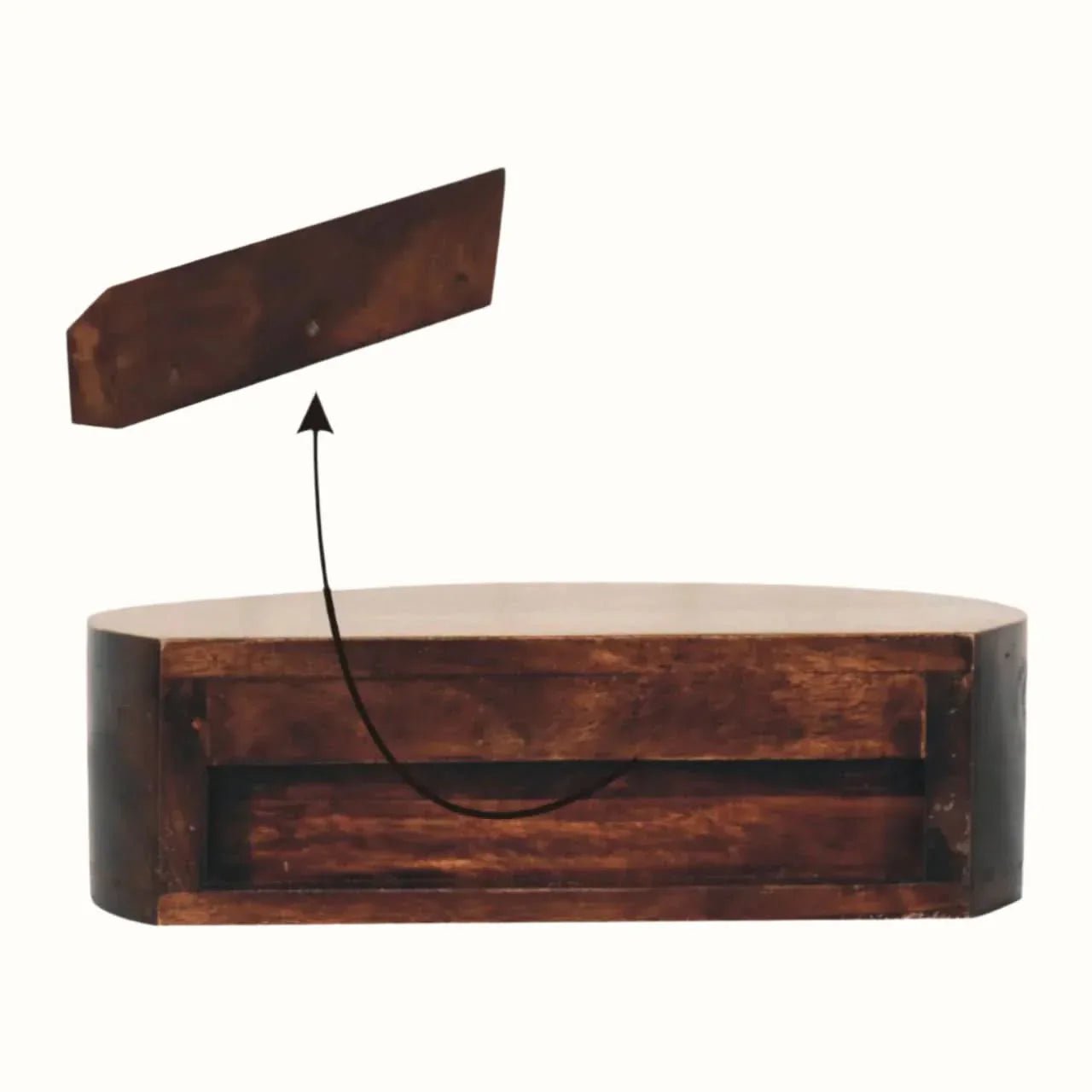 Lauro Wall Mounted Bedside Table - California Walnut Bedside Tables - Bokel Home