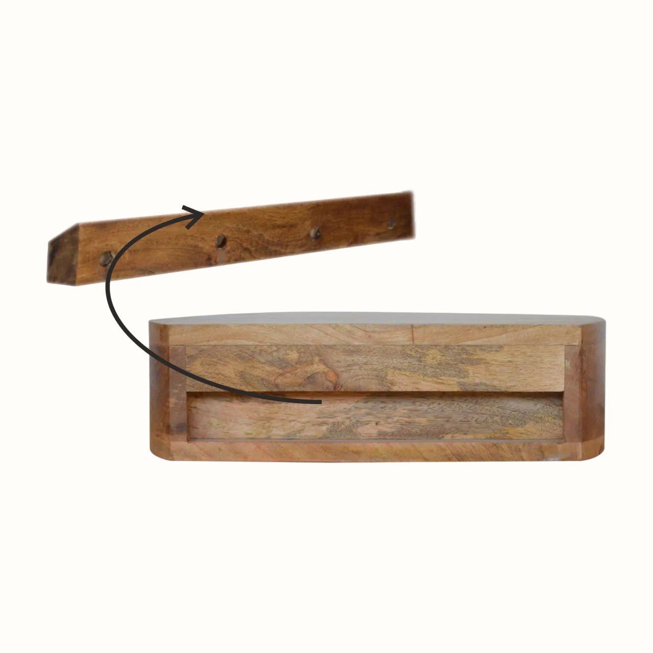 Lauro Wall Mounted Bedside Table, Small - Natural Bedside Tables - Bokel Home