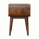 Leckie Open Bedside Table, Medium - Chestnut Bedside Tables - Bokel Home
