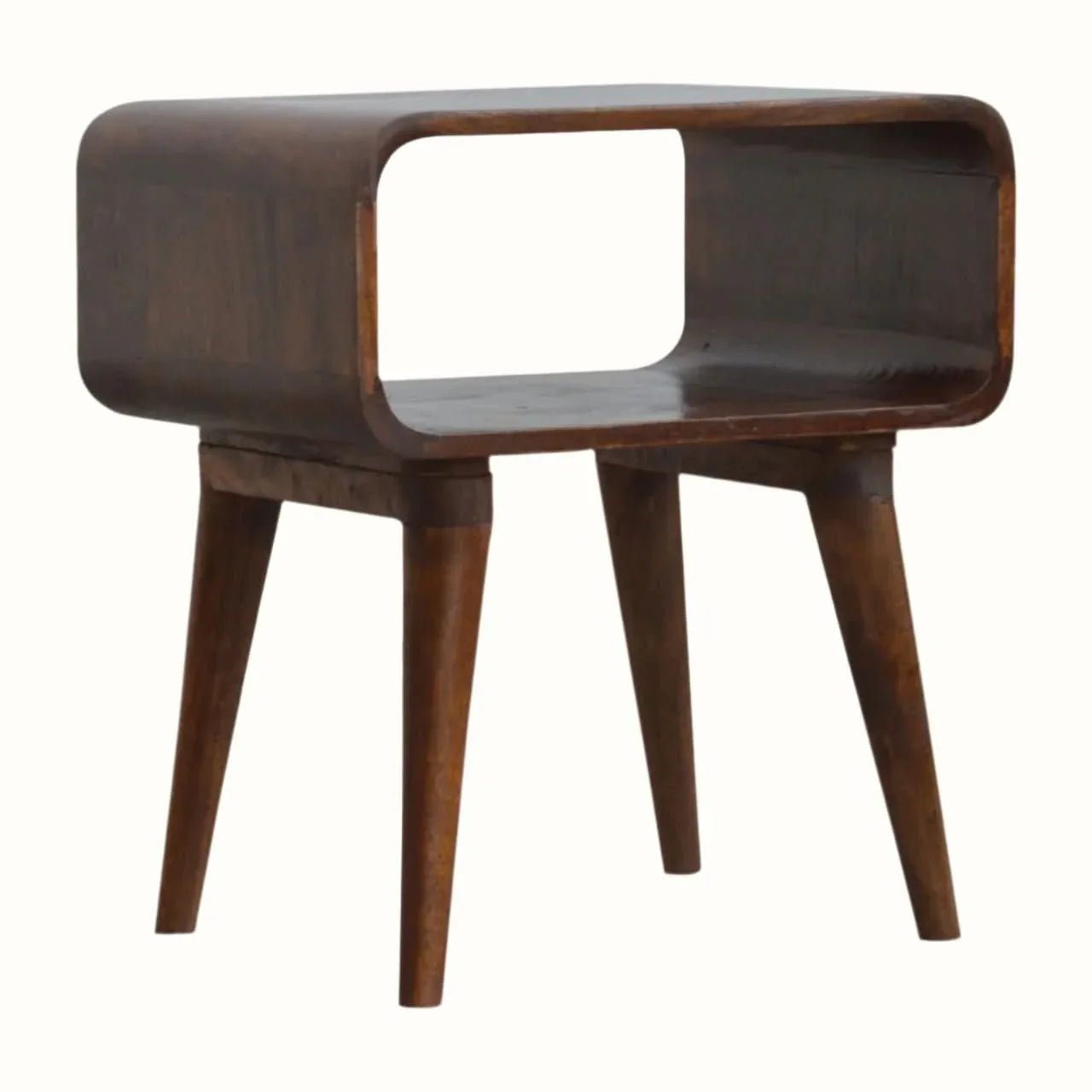 Leckie Open Bedside Table, Medium - Chestnut Bedside Tables - Bokel Home