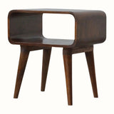Leckie Open Bedside Table, Medium - Chestnut Bedside Tables - Bokel Home