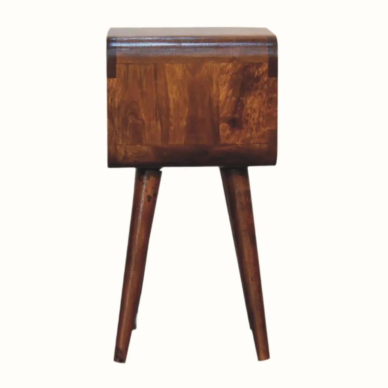 Leckie Open Bedside Table, Small - Chestnut Bedside Tables - Bokel Home