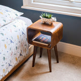 Leckie Open Bedside Table, Small - Chestnut Bedside Tables - Bokel Home