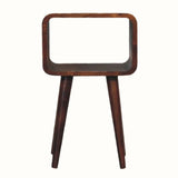 Leckie Open Bedside Table, Small - Chestnut Bedside Tables - Bokel Home