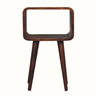 Leckie Open Bedside Table, Small - Chestnut Bedside Tables - Bokel Home