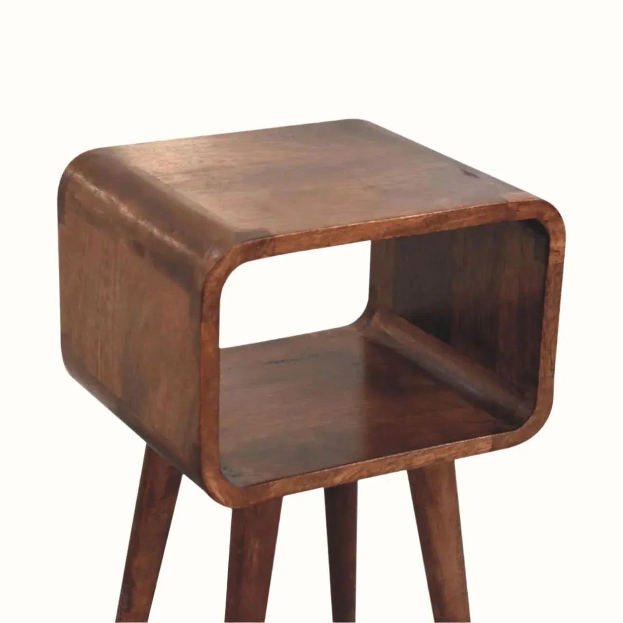 Leckie Open Bedside Table, Small - Honey Caramel Bedside Tables - Bokel Home