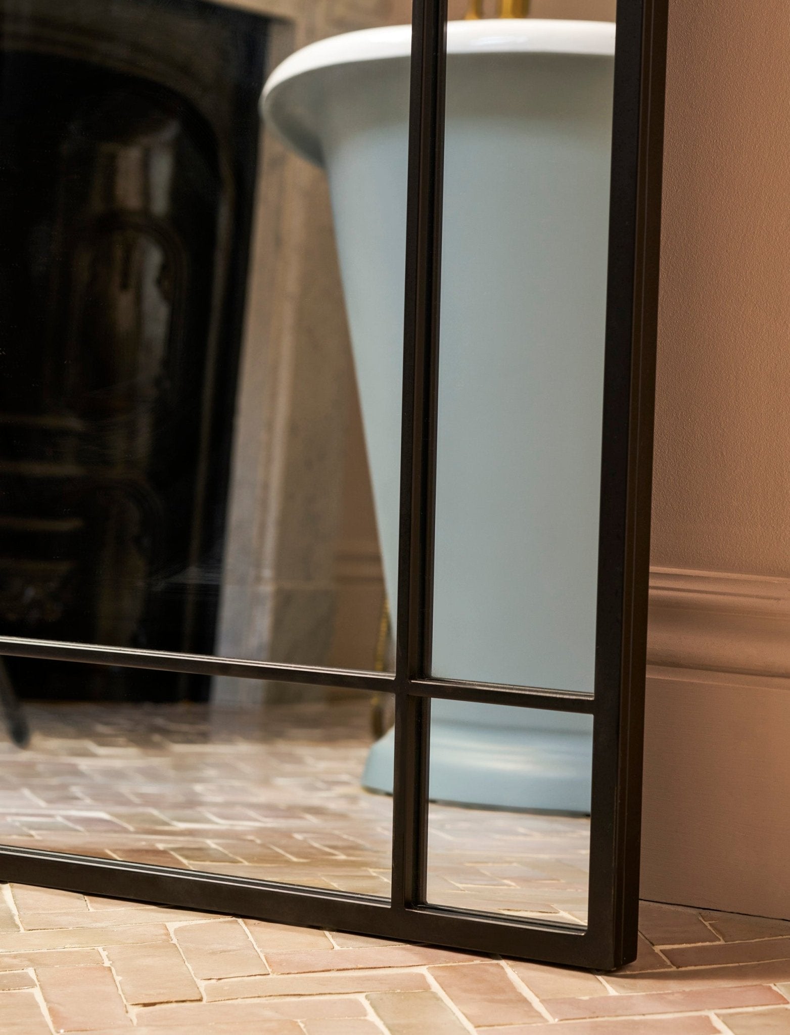 Ledwell Panelled Mirror, Large - Black Mirrors - Bokel Home