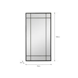 Ledwell Panelled Mirror, Large - Black Mirrors - Bokel Home