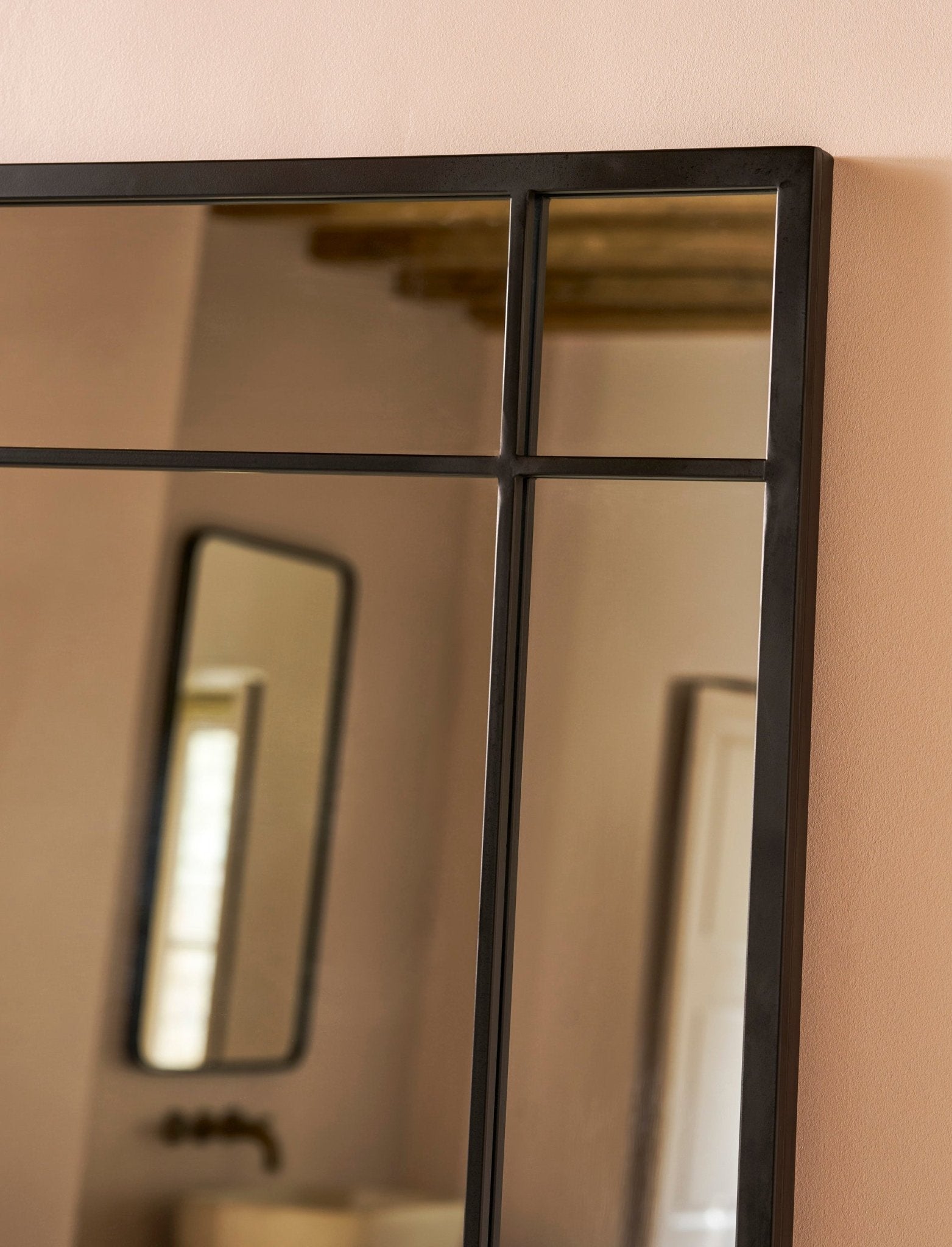 Ledwell Panelled Mirror, Large - Black Mirrors - Bokel Home