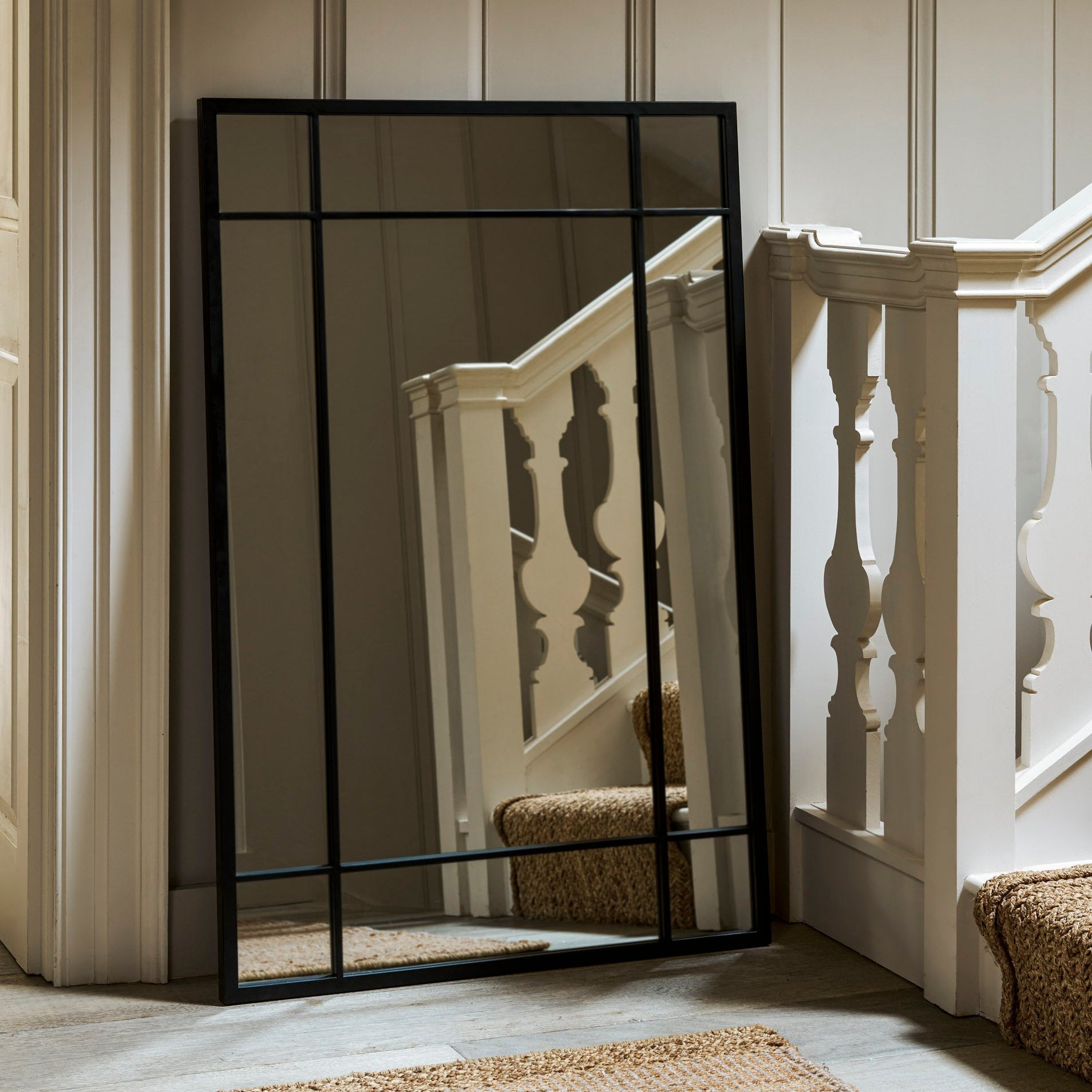 Ledwell Panelled Mirror, Medium - Black Mirrors - Bokel Home