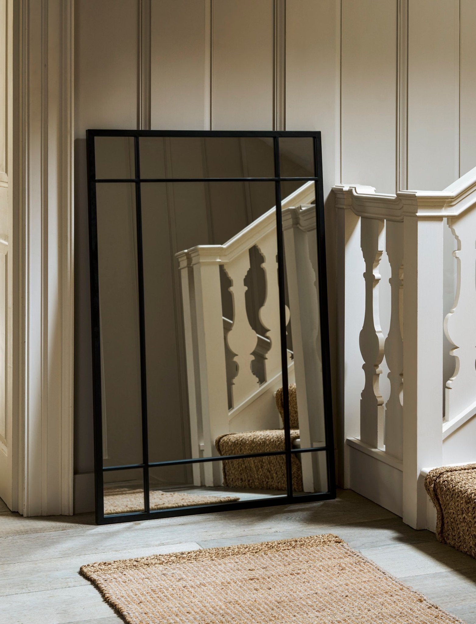 Ledwell Panelled Mirror, Medium - Black Mirrors - Bokel Home