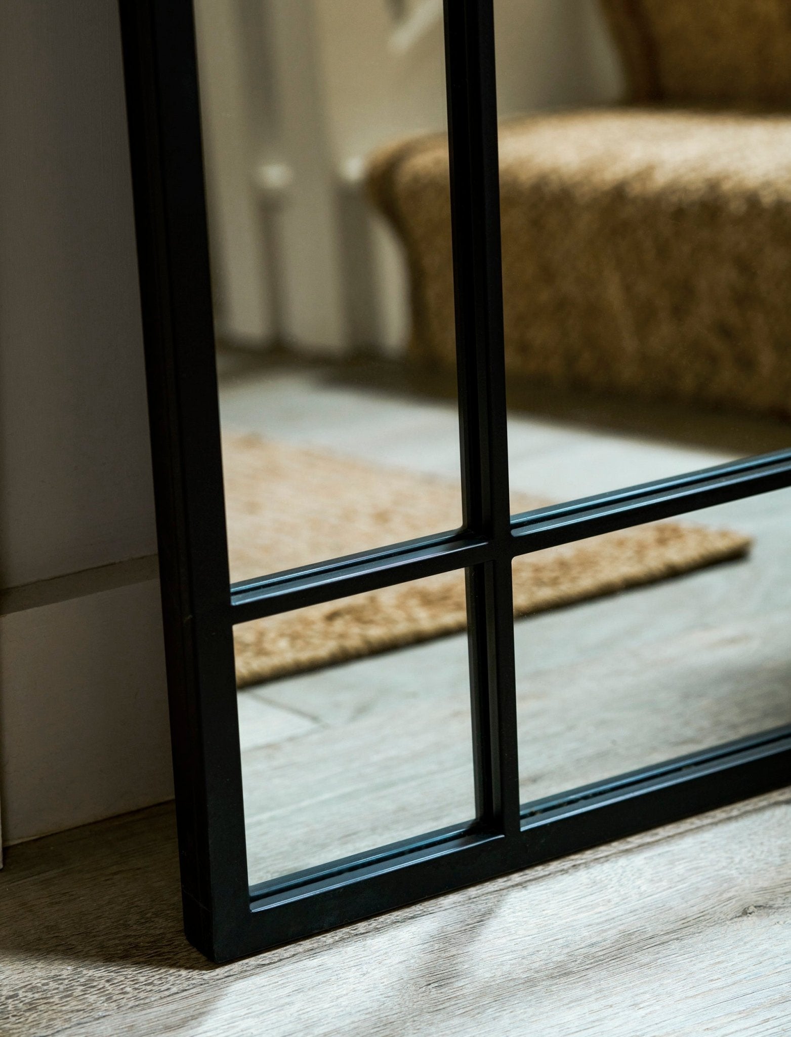 Ledwell Panelled Mirror, Medium - Black Mirrors - Bokel Home