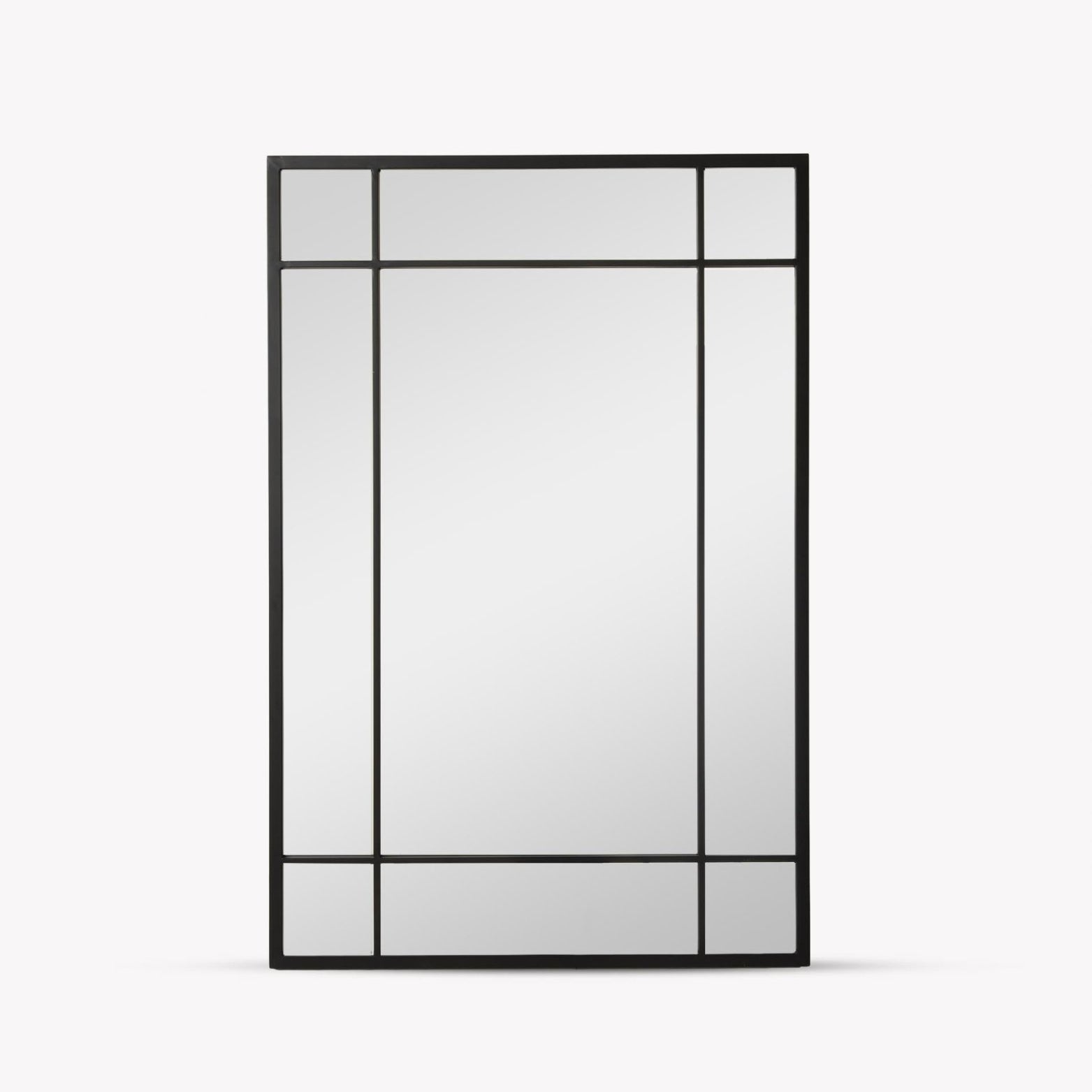 Ledwell Panelled Mirror, Medium - Black Mirrors - Bokel Home