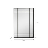 Ledwell Panelled Mirror, Medium - Black Mirrors - Bokel Home