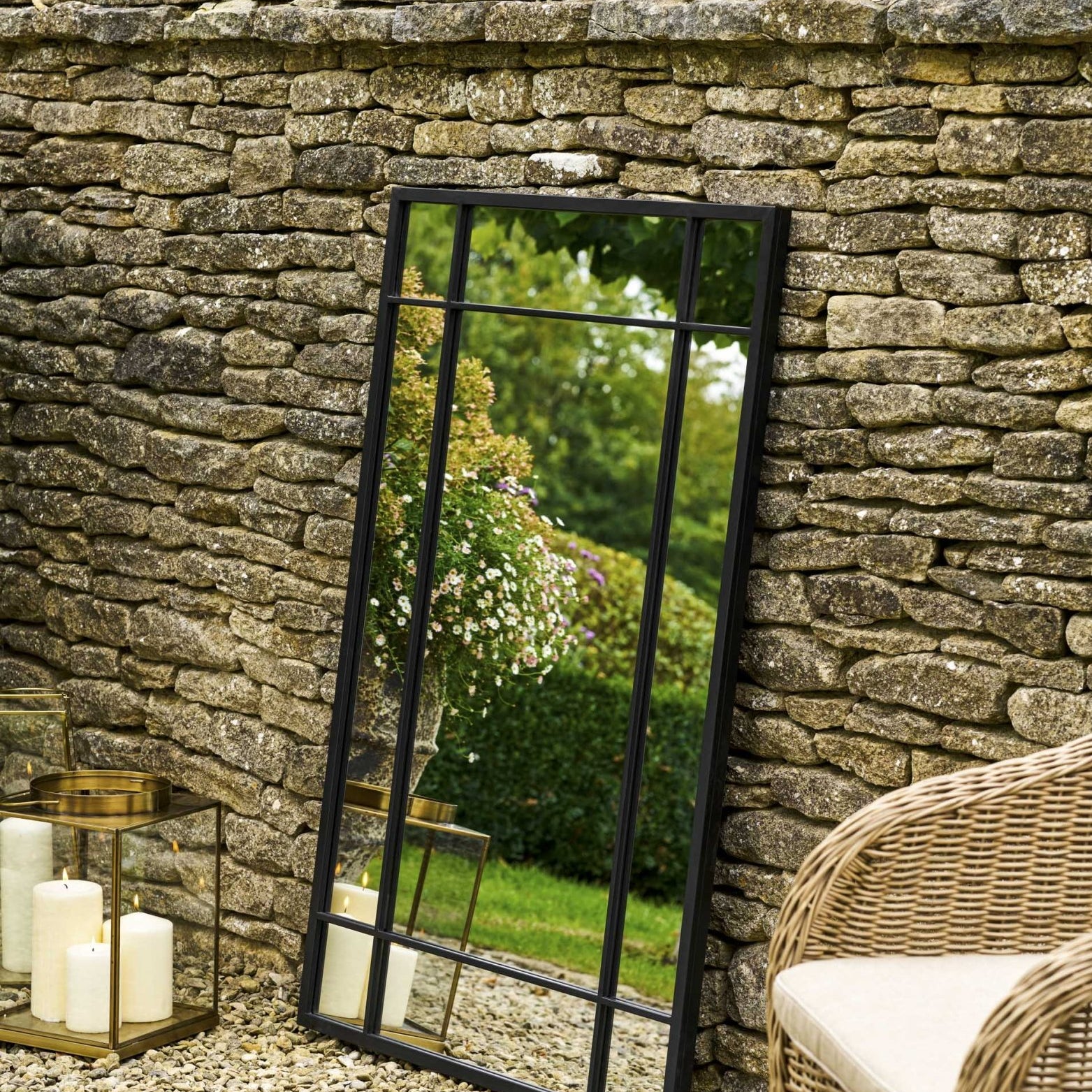 Ledwell Panelled Mirror, Medium - Black Mirrors - Bokel Home