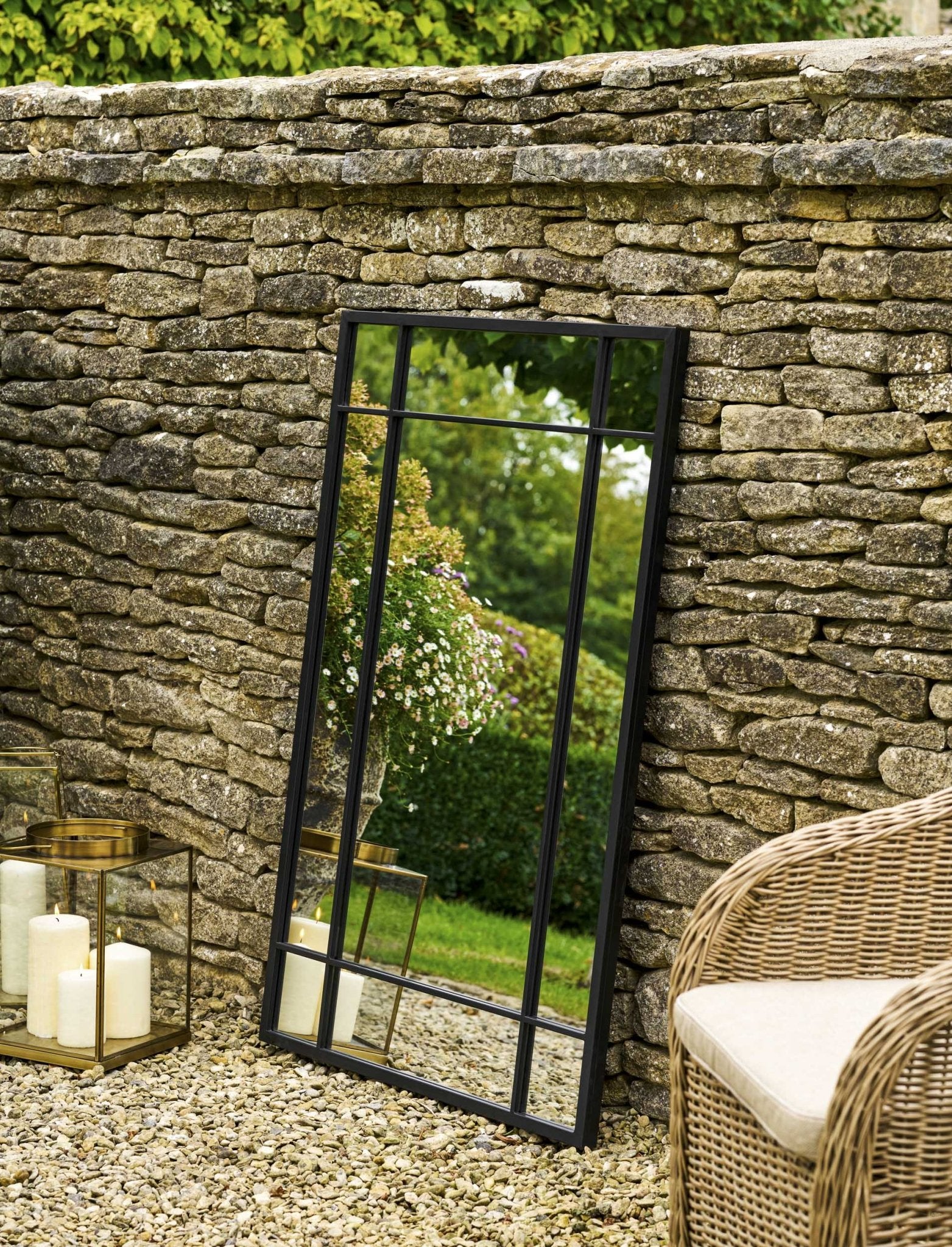 Ledwell Panelled Mirror, Medium - Black Mirrors - Bokel Home