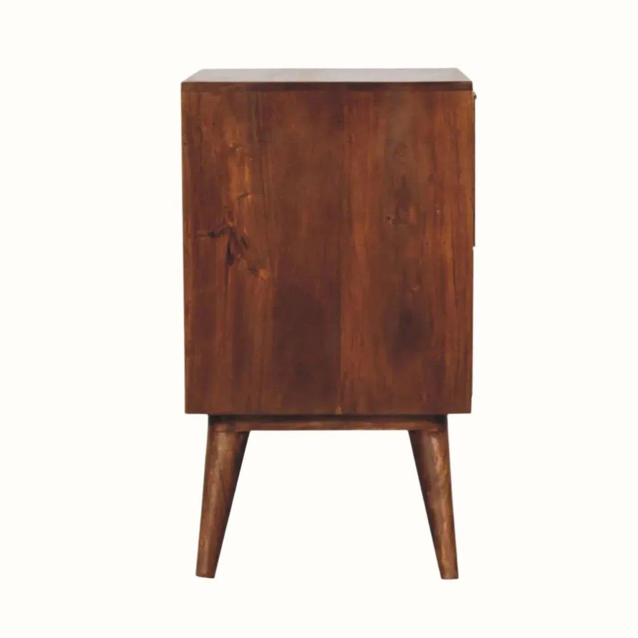 Lillian Bedside Table with 2 Drawers, Small - Chestnut Bedside Tables - Bokel Home