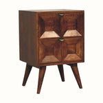 Lillian Bedside Table with 2 Drawers, Small - Chestnut Bedside Tables - Bokel Home