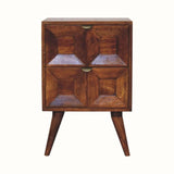 Lillian Bedside Table with 2 Drawers, Small - Chestnut Bedside Tables - Bokel Home