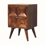 Lillian Bedside Table with 2 Drawers, Small - Chestnut Bedside Tables - Bokel Home