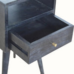 Littler Open Bedside Table with Drawer, Mini - Ash Black Bedside Tables - Bokel Home