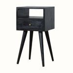 Littler Open Bedside Table with Drawer, Mini - Ash Black Bedside Tables - Bokel Home