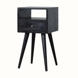 Littler Open Bedside Table with Drawer, Mini - Ash Black Bedside Tables - Bokel Home
