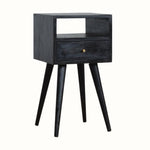 Littler Open Bedside Table with Drawer, Mini - Ash Black Bedside Tables - Bokel Home
