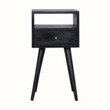 Littler Open Bedside Table with Drawer, Mini - Ash Black Bedside Tables - Bokel Home