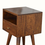 Littler Open Bedside Table with Drawer, Mini - Chestnut Bedside Tables - Bokel Home