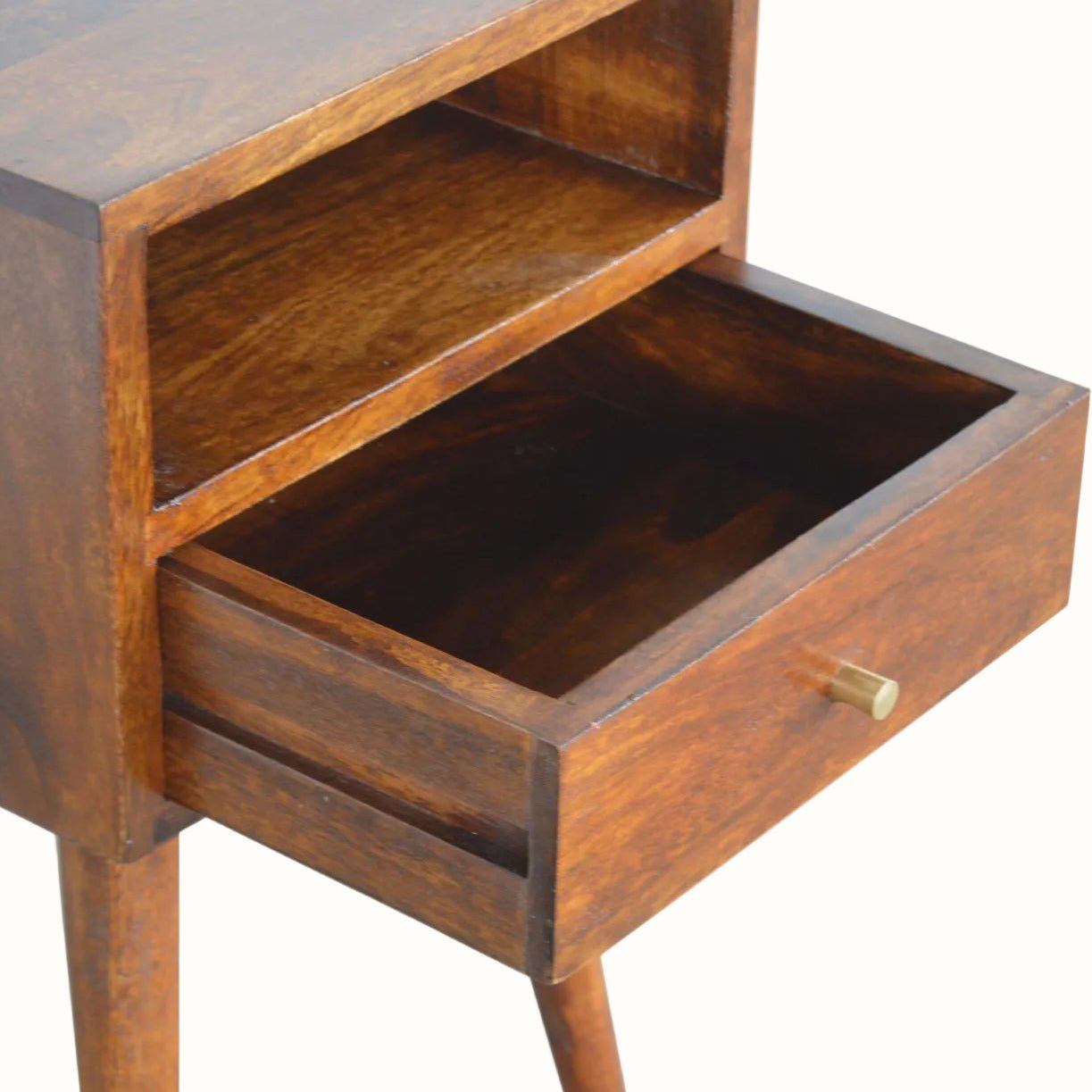 Littler Open Bedside Table with Drawer, Mini - Chestnut Bedside Tables - Bokel Home