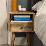 Littler Open Bedside Table with Drawer, Mini - Natural Bedside Tables - Bokel Home