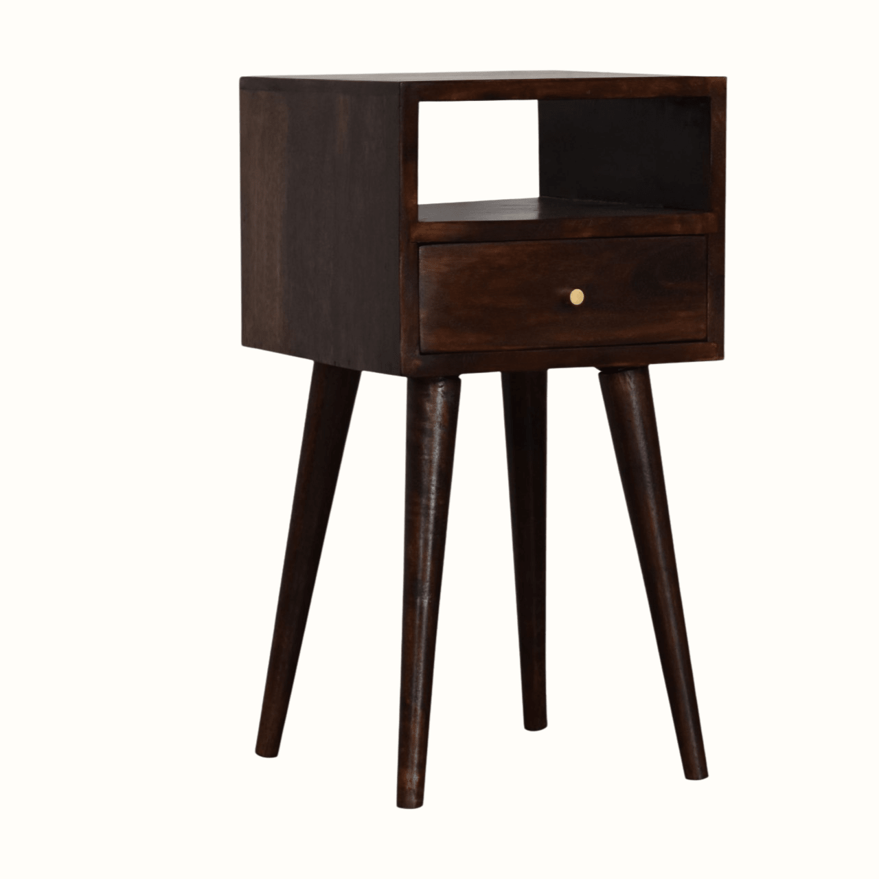 Littler Open Bedside Table with Drawer, Mini - Walnut Bedside Tables - Bokel Home