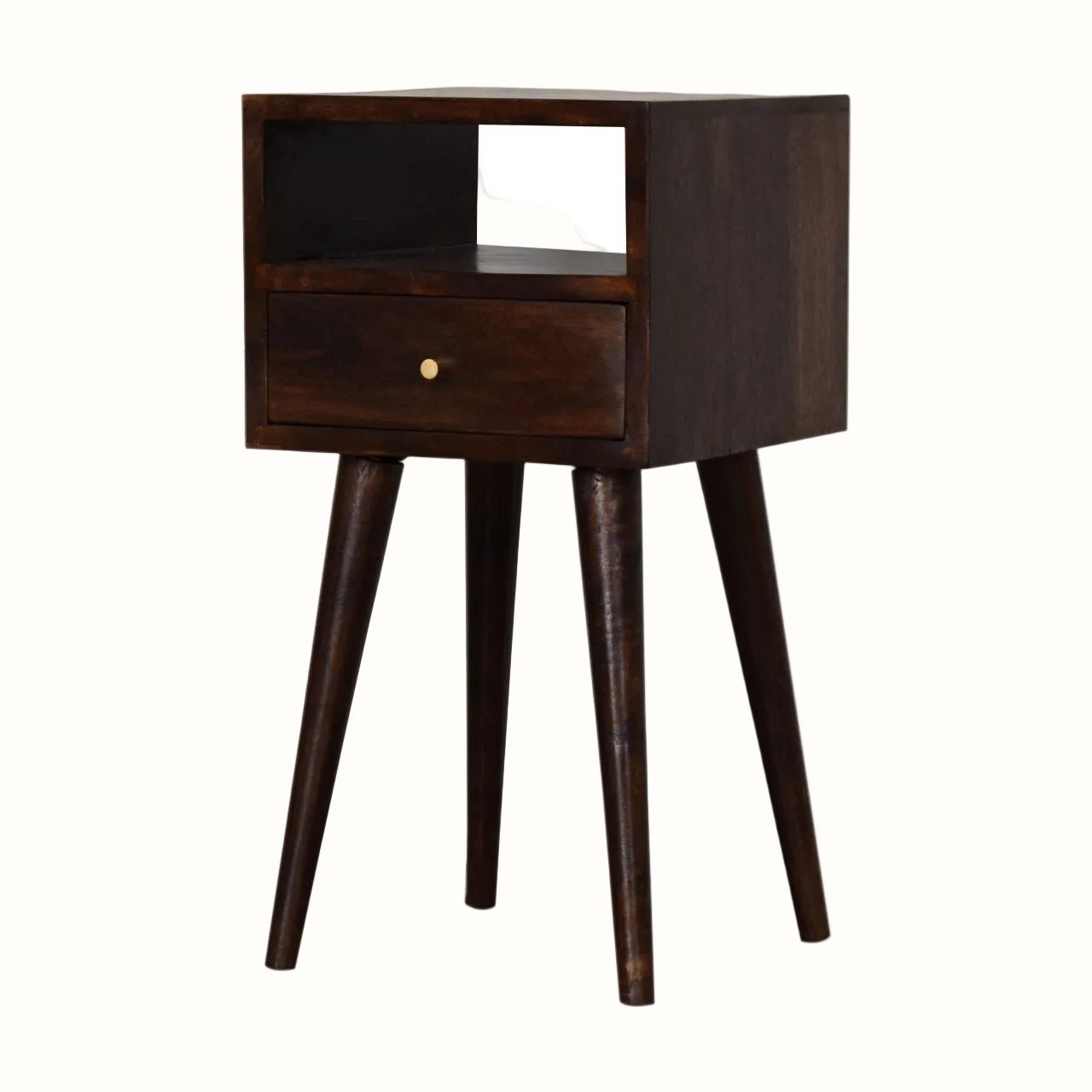 Littler Open Bedside Table with Drawer, Mini - Walnut Bedside Tables - Bokel Home