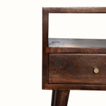 Littler Open Bedside Table with Drawer, Mini - Walnut Bedside Tables - Bokel Home