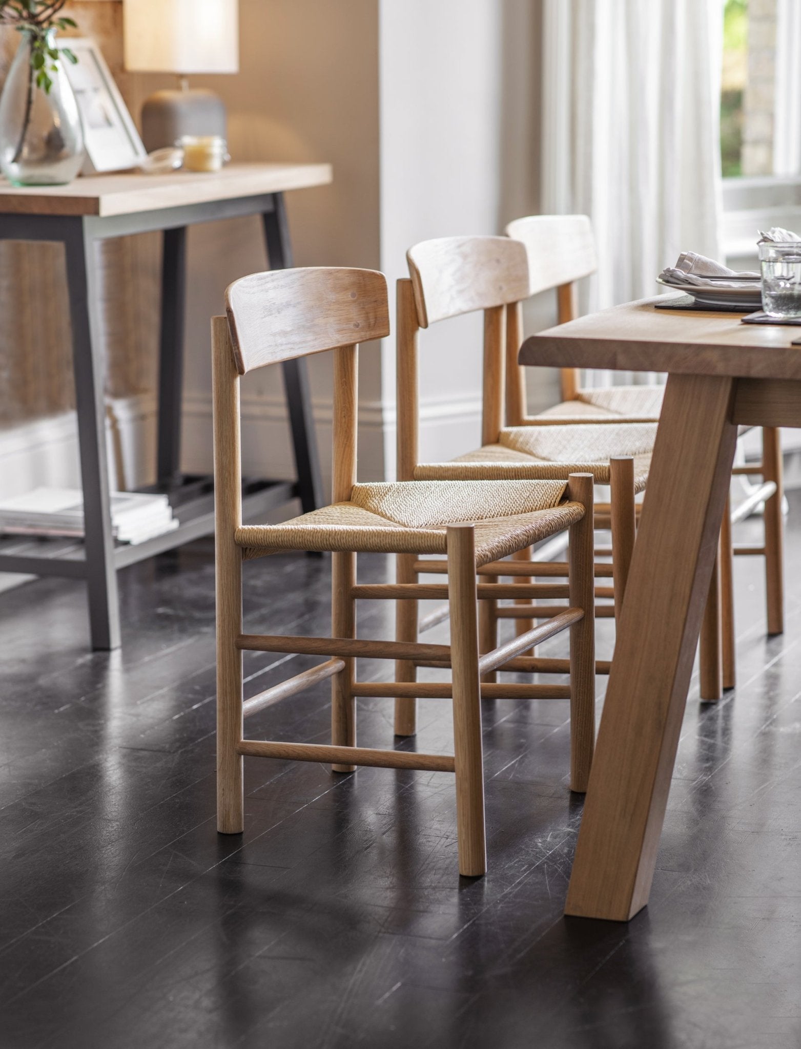 Longworth Dining Chairs - Oak Wood, Natural, Set of 2 Dining Chairs - Bokel Home