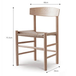 Longworth Dining Chairs - Oak Wood, Natural, Set of 2 Dining Chairs - Bokel Home