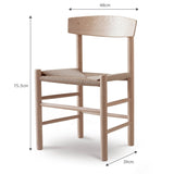 Longworth Dining Chairs - Oak Wood, Natural, Set of 2 Dining Chairs - Bokel Home