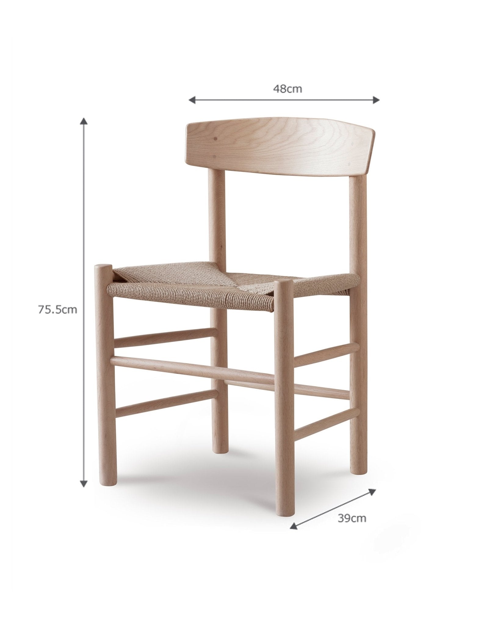 Longworth Dining Chairs - Oak Wood, Natural, Set of 2 Dining Chairs - Bokel Home