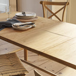 Longworth Extension Dining Table - Oak Wood, Natural Dining Tables - Bokel Home