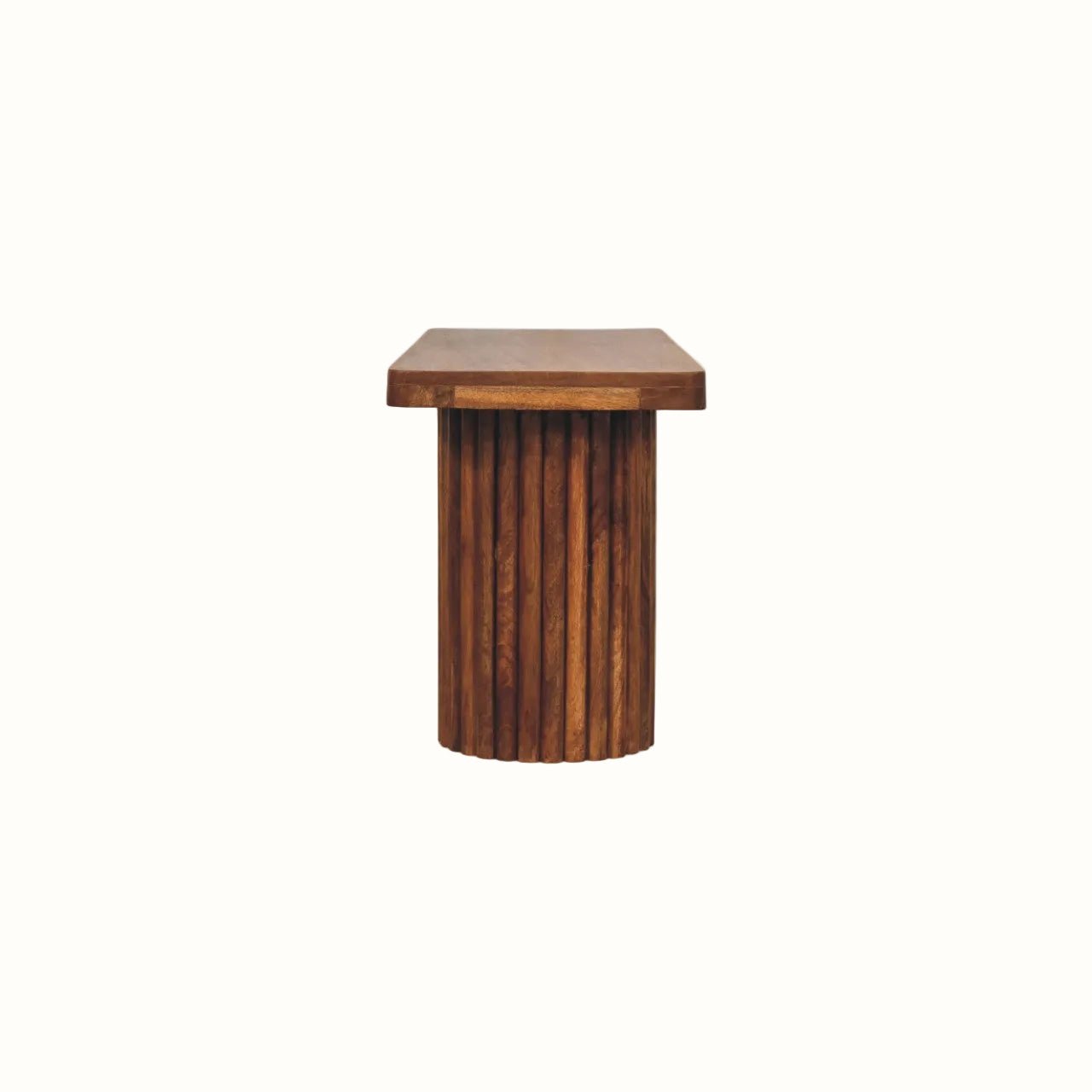 Loren Fluted Bench - Amber Oak Bench - Bokel Home