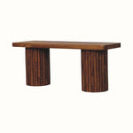 Loren Fluted Bench - Amber Oak Bench - Bokel Home