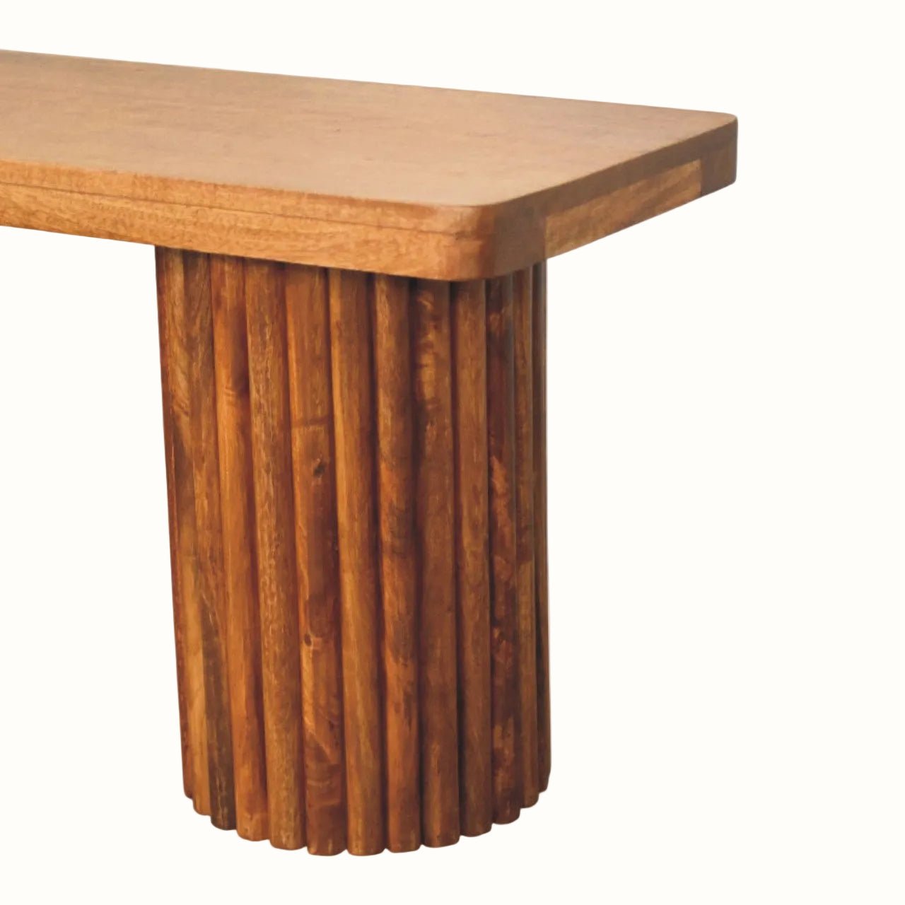Loren Fluted Bench - Amber Oak Bench - Bokel Home